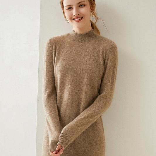 Autumn and winter half high collar cashmere sweater