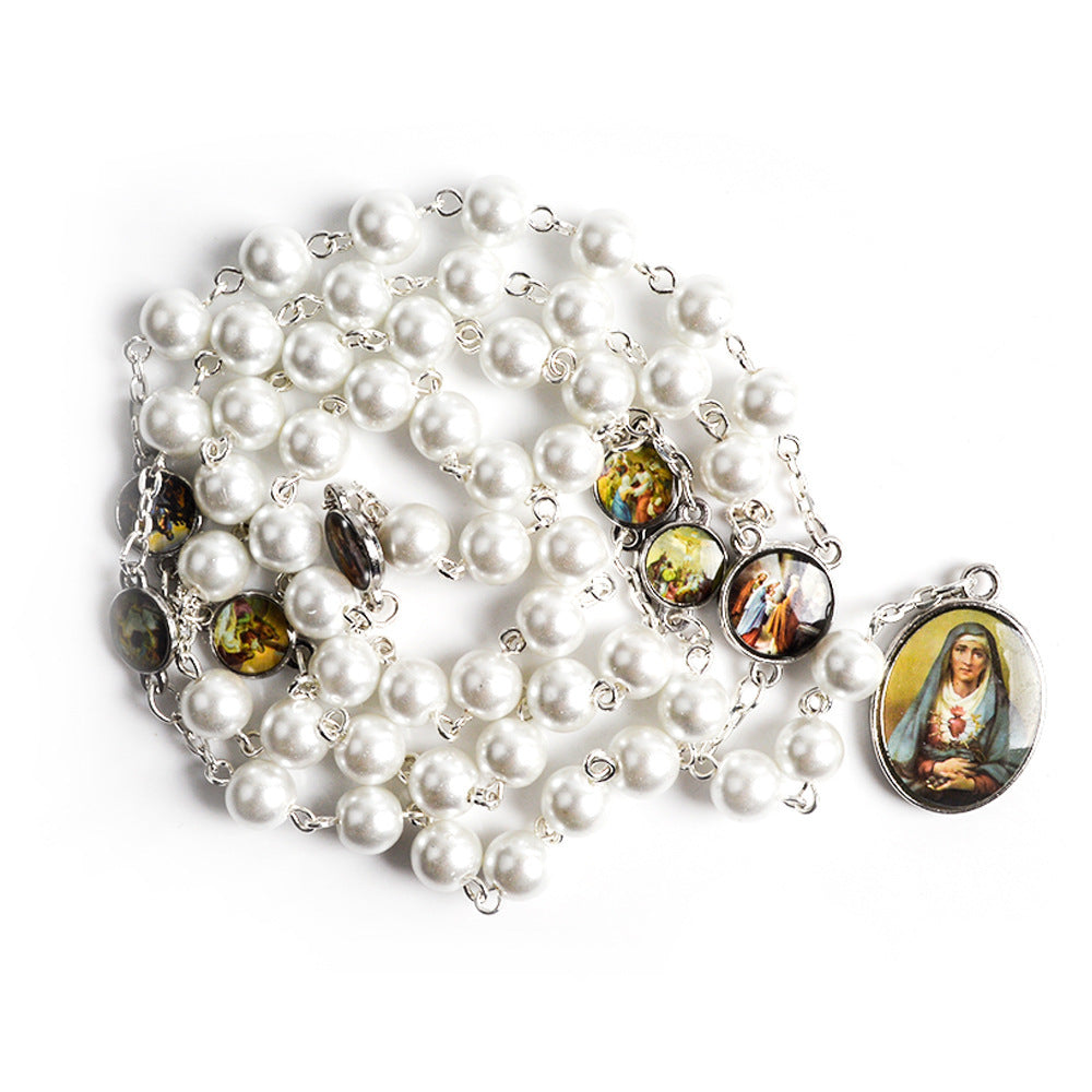 Our Lady of the Seven Sorrows Pendant Rosary Lady Necklace