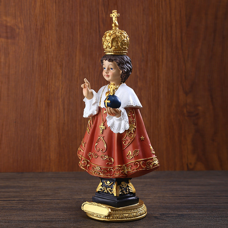 Holy Child Jesus of Prague or Santo Niňo Resin Statue  Catholic Christian Crafts