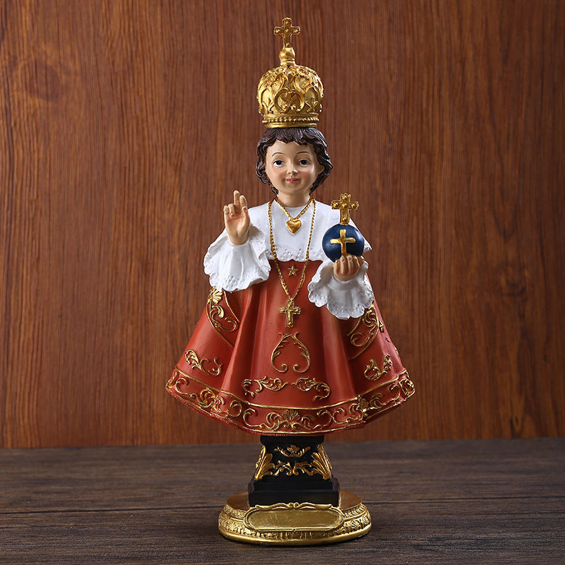 Holy Child Jesus of Prague or Santo Niňo Resin Statue  Catholic Christian Crafts