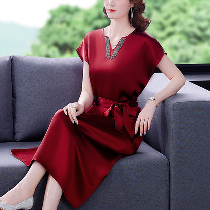 Noble Lady Silk Acetate Satin Dress for Spring and Summer or all Formal Occasions