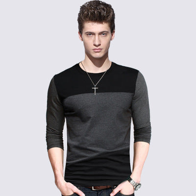 Spliced spandex long sleeve t-shirt