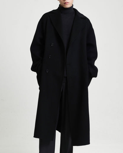 Long Double-faced Woolen Goods Wool Overcoat Men