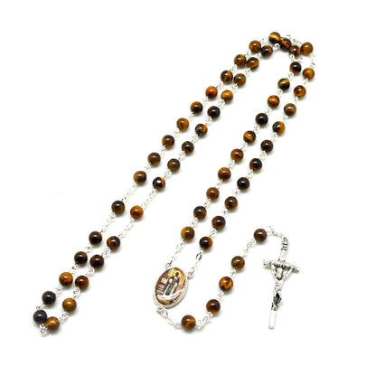 Rosary with tiger's eye beads