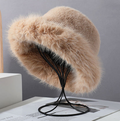 Women's Furry Imitation Fur Bucket Thickened Warm Hat