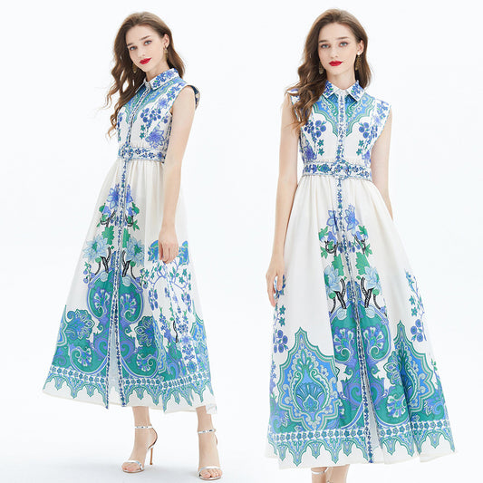 Ethnic Style Elegant Lady Sleeveless Dress