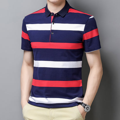 New Men's Clothing Short-sleeved Summer Top T-shirt Solid Color Casual Polo Collar Polo Shirt Casual Half-length Sleeve Versatile Clothes