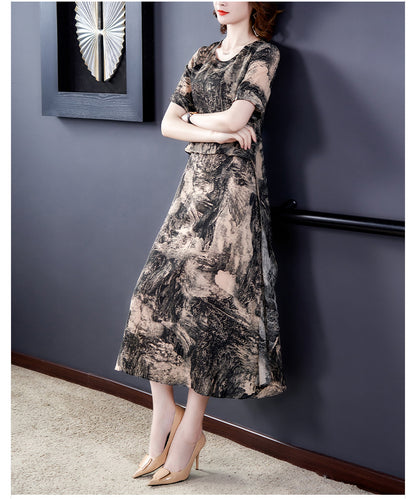 Silk Ink Painting Temperament Noble Lady Dress