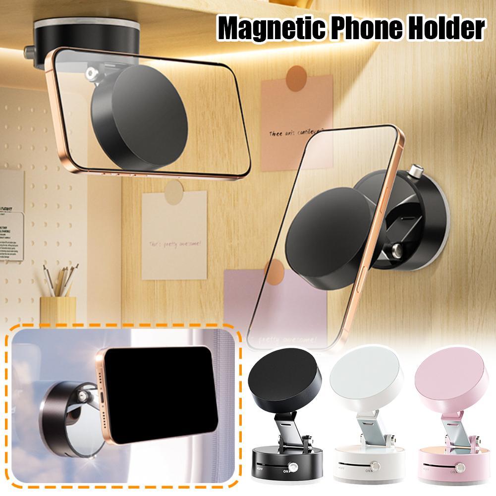 Foldable Magnetic Vacuum Car Phone Holder Foldable Suction Cup With Suction Cup Hands-Free Navigation For Smart Phone