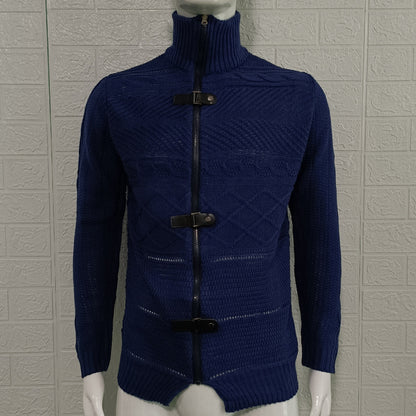 Autumn And Winter Turtleneck Men's Cardigan Coat