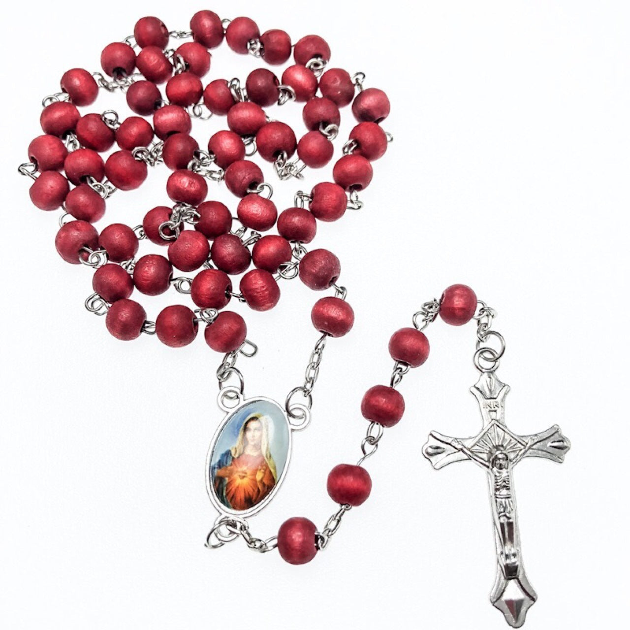 Catholic crochet rosary necklace