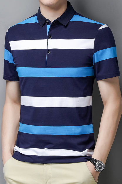 New Men's Clothing Short-sleeved Summer Top T-shirt Solid Color Casual Polo Collar Polo Shirt Casual Half-length Sleeve Versatile Clothes