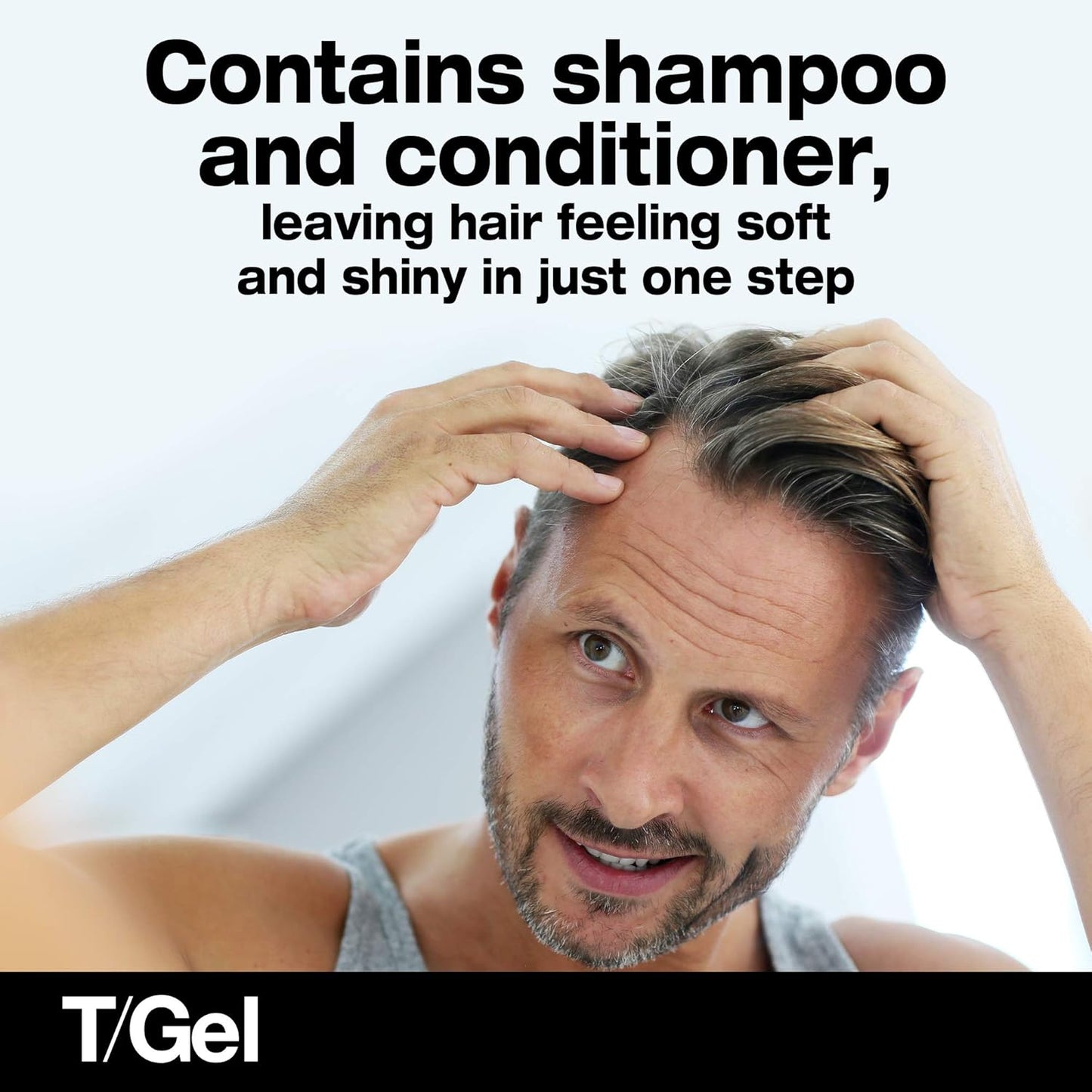 T/Gel 2 in 1 Anti-Dandruff Shampoo and Conditioner (1X 250Ml), Shampoo and Conditioner to Help Fight Dandruff from First Wash, Haircare for Soft and Shiny Healthy-Looking Hair and Scalp