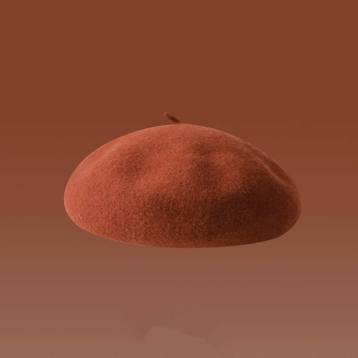 Dirty Orange Wool Beret Girls Autumn And Winter