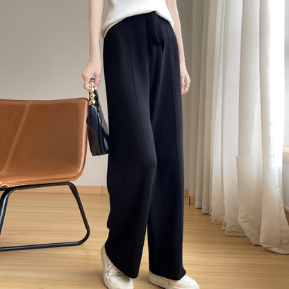 Autumn And Winter New High Waist Loose And Slimming Knitted Trousers