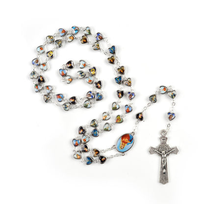 Mixed Religion Sticker Character Alloy Rosary Necklace