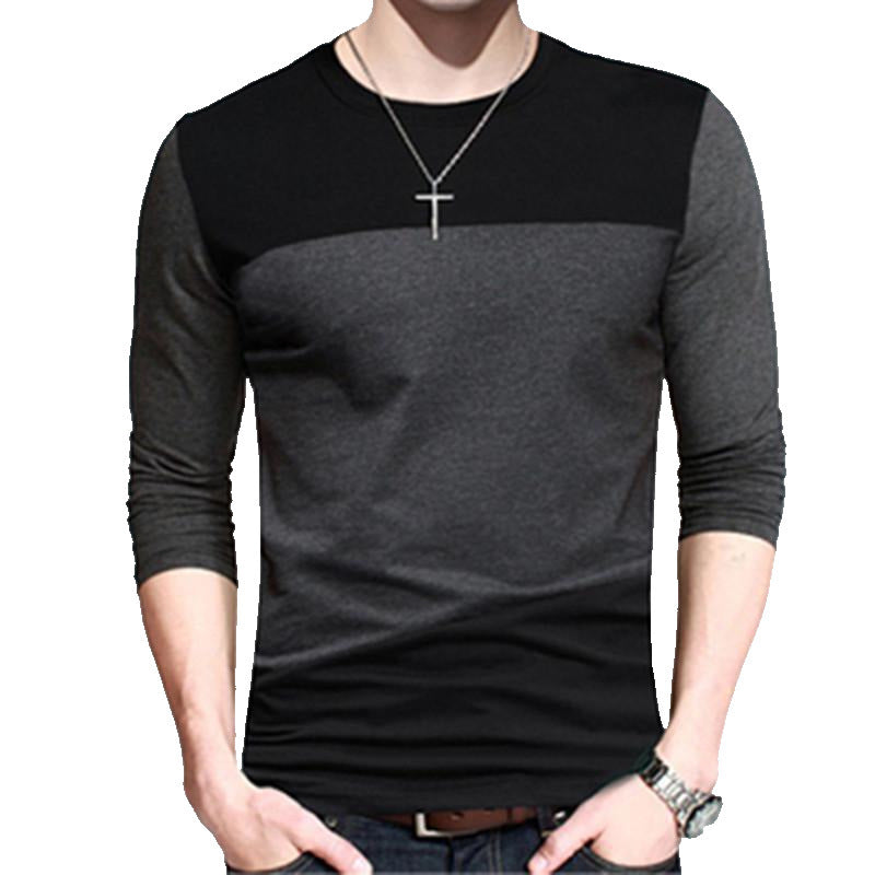 Spliced spandex long sleeve t-shirt