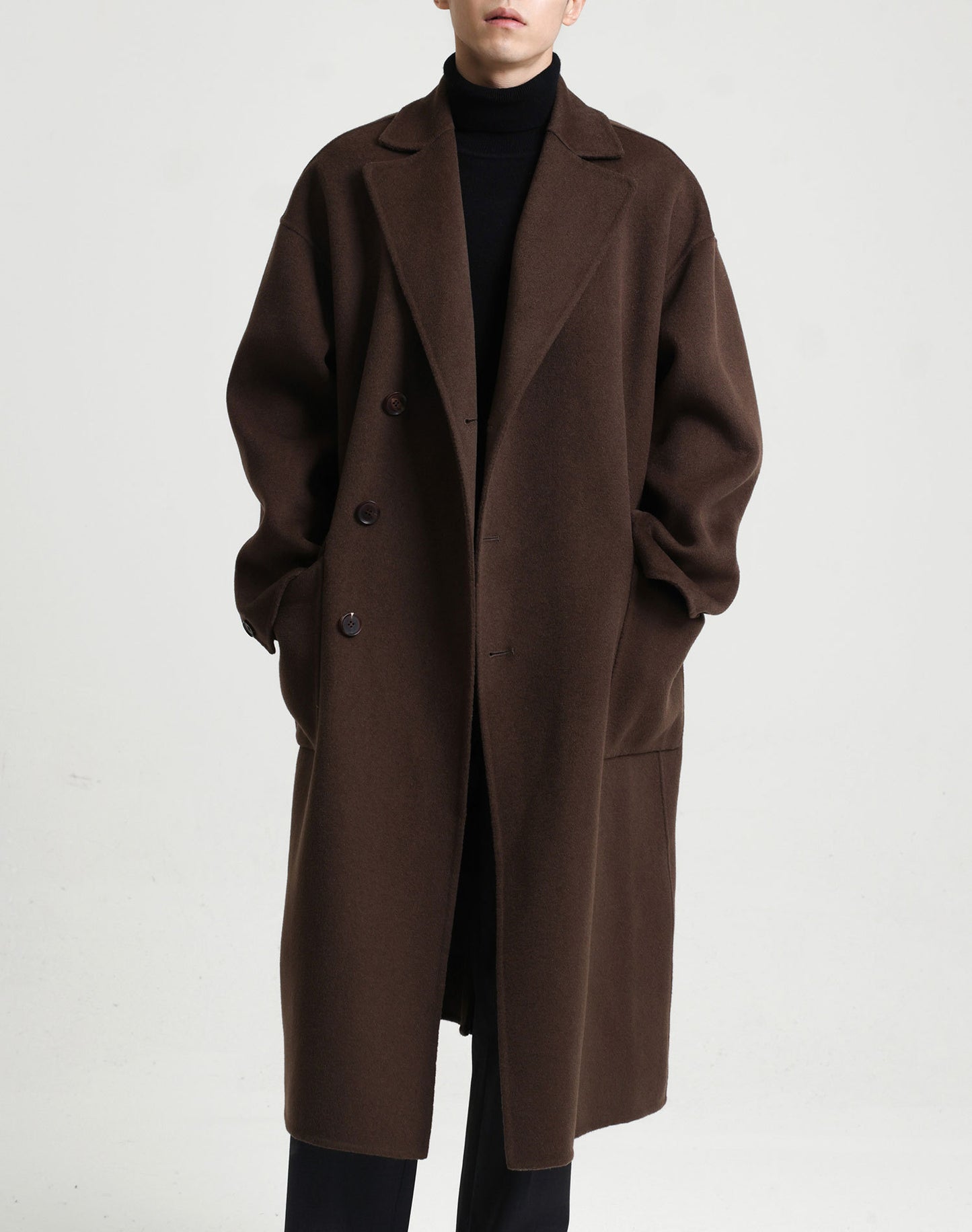 Long Double-faced Woolen Goods Wool Overcoat Men