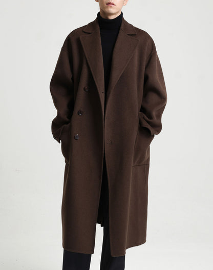 Long Double-faced Woolen Goods Wool Overcoat Men