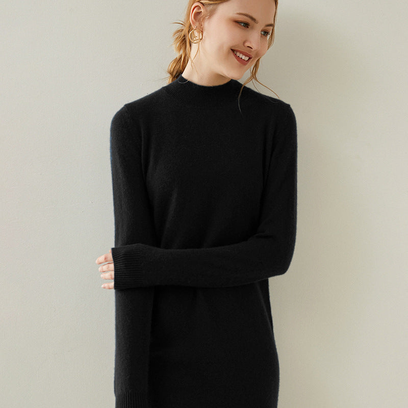 Autumn and winter half high collar cashmere sweater