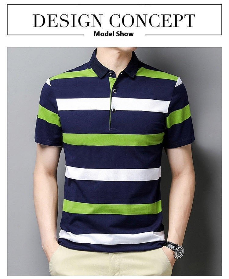 New Men's Clothing Short-sleeved Summer Top T-shirt Solid Color Casual Polo Collar Polo Shirt Casual Half-length Sleeve Versatile Clothes