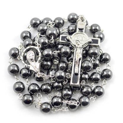 Hematite Cross Pendant Necklace Ornament