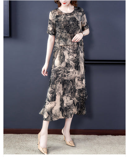 Silk Ink Painting Temperament Noble Lady Dress