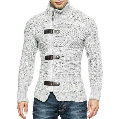 Autumn And Winter Turtleneck Men's Cardigan Coat