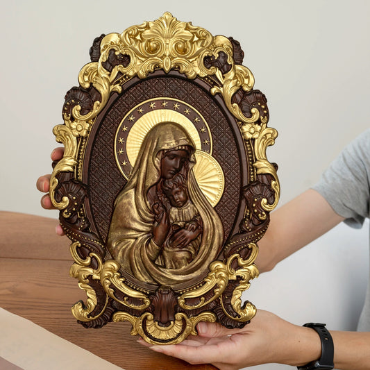 The Virgin Mary Madonna and Child Wooden Craftwork