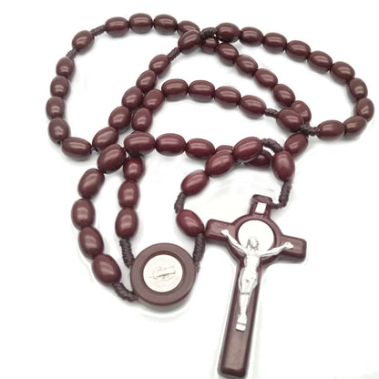 Benedictine Cross Rosary Necklace  Available in 3 Colours