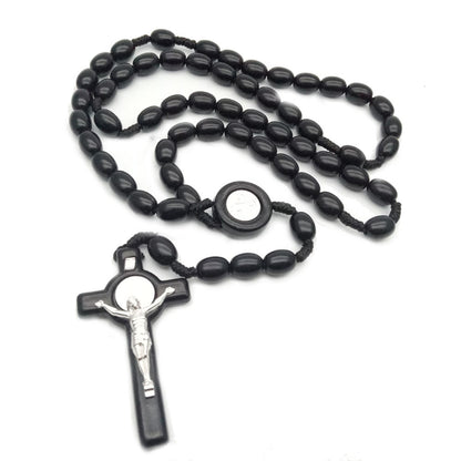 Benedictine Cross Rosary Necklace  Available in 3 Colours