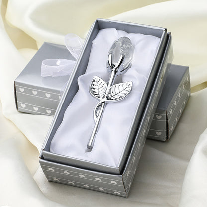 New Valentine's Day Metal Crystal Rose Decorations