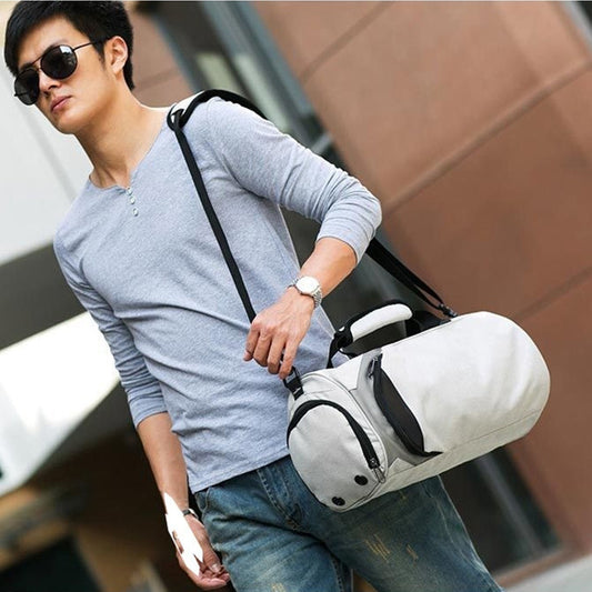 Men's Portable Color Blocked Travel Crossbody Bag