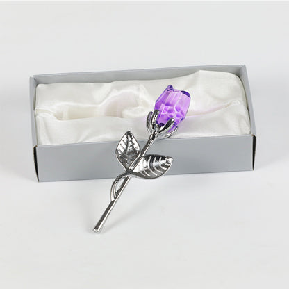 New Valentine's Day Metal Crystal Rose Decorations