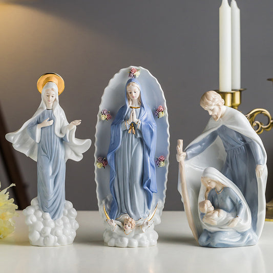 Virgin Mary and Holy Family  Home Statue Ceramic Decoration