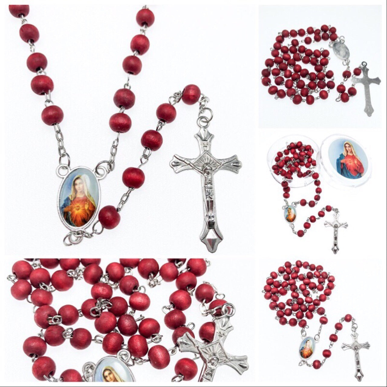 Catholic crochet rosary necklace