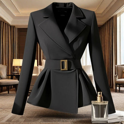 Black Suit Slim-fit Jacket Elegant Socialite Design Sense