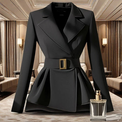 Black Suit Slim-fit Jacket Elegant Socialite Design Sense