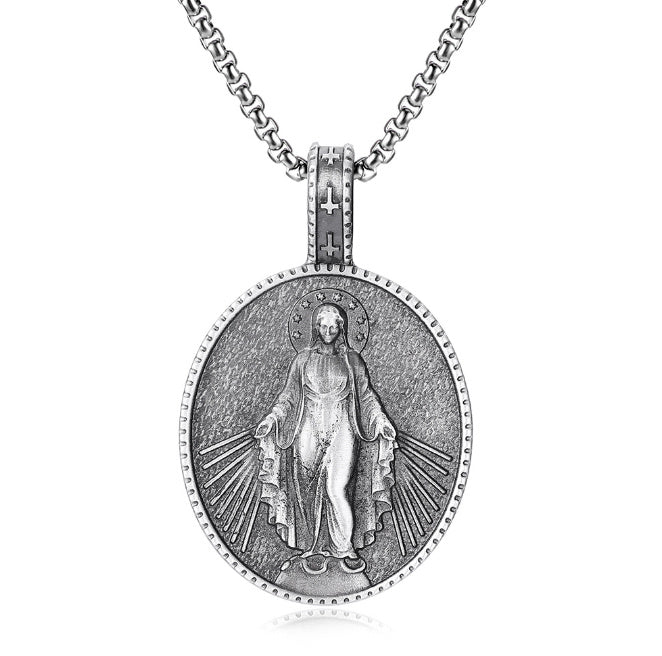 Miraculous Medal/Virgin Mary Pendant made of Stainless Steel Necklace