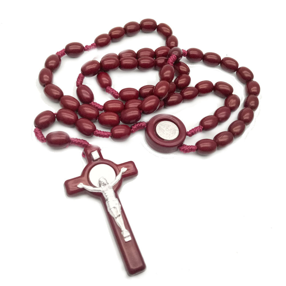 Benedictine Cross Rosary Necklace  Available in 3 Colours