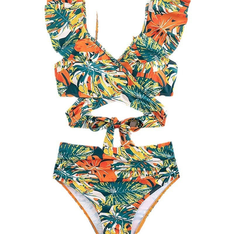 Women's Two-piece Swimsuit Ruffled Halter Bikini