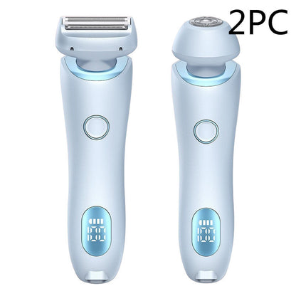 2 In 1 Hair Removal Epilator USB Rechargeable Trimmer Women Body Razor Face Leg Armpit Bikini Hand Pubic Shaver Hair Remover