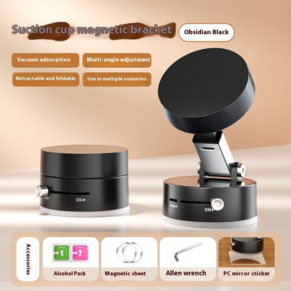 Foldable Magnetic Vacuum Car Phone Holder Foldable Suction Cup With Suction Cup Hands-Free Navigation For Smart Phone