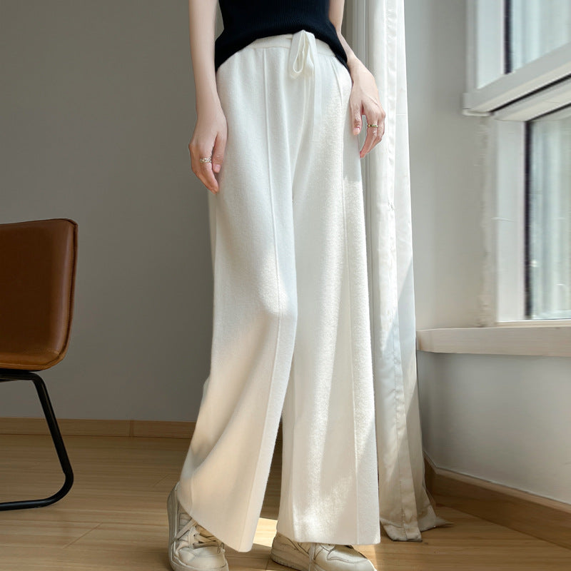 Autumn And Winter New High Waist Loose And Slimming Knitted Trousers