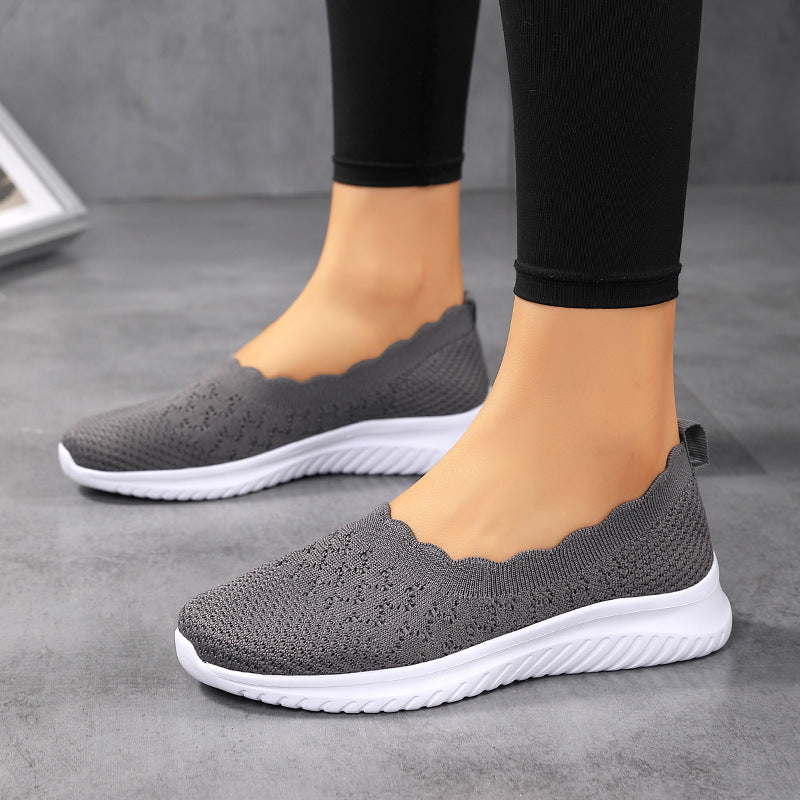 Low-cut Flying Woven Fashion Plus Size Women's Shoes