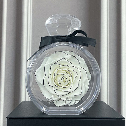 Natural Eternal Flower Ornaments Transparent Cover Dried Rose Gift Box For Christmas New Year Valentine's Day Home Decor