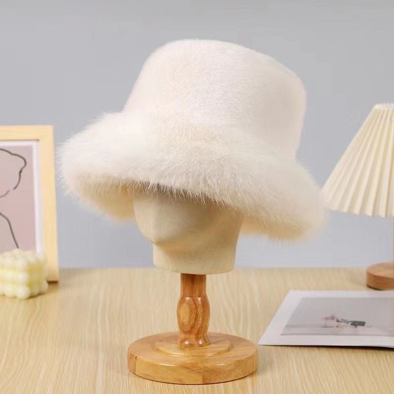 Women's Furry Imitation Fur Bucket Thickened Warm Hat