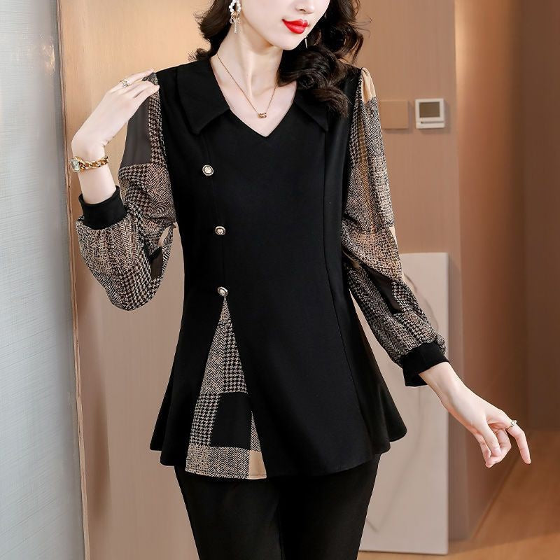 Clothing Autumn Stitching Women's Long-sleeved Base