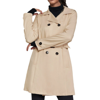 Women's Mid-length Trench Coat British Style Coat