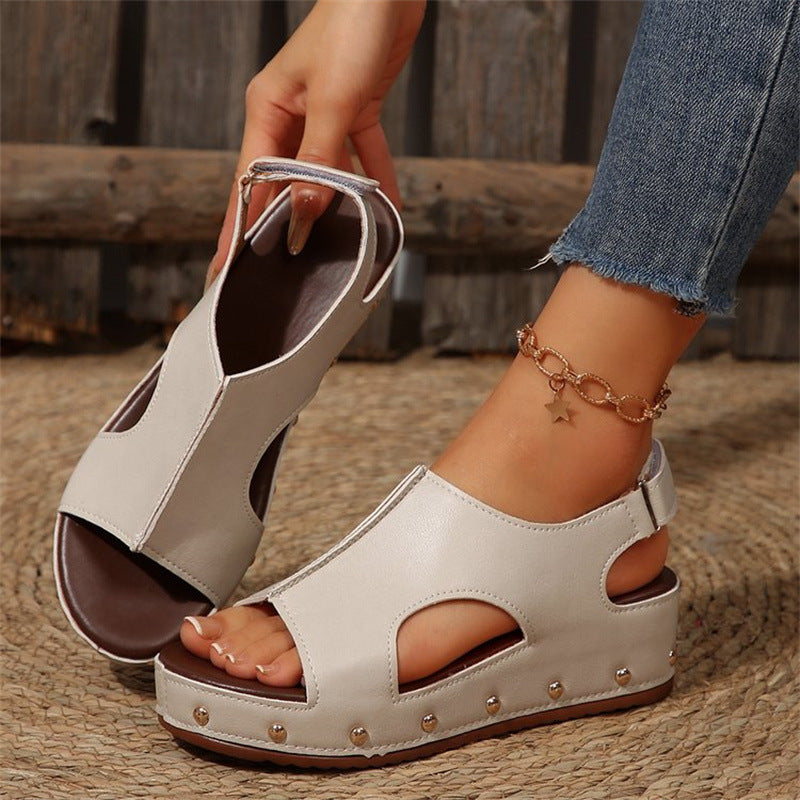 Women's Platform Peep Toe Sandals Plus Size